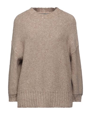 Peserico Woman Sweater Beige Size 10 Polyester, Alpaca Wool, Nylon, Merino Wool