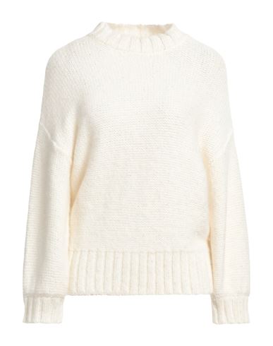 Peserico Woman Sweater Ivory Size 10 Polyester, Alpaca Wool, Nylon, Merino Wool In White