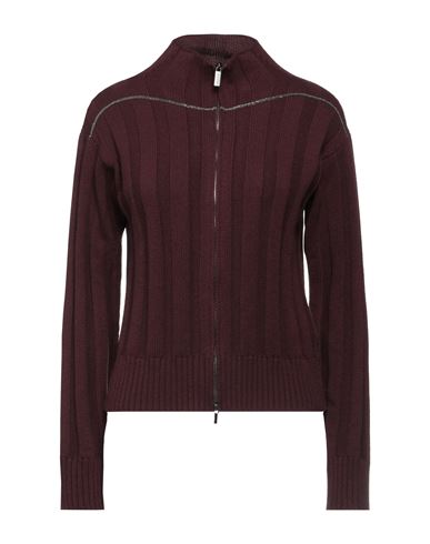 Fabiana Filippi Woman Cardigan Deep Purple Size 8 Merino Wool, Silk, Cashmere