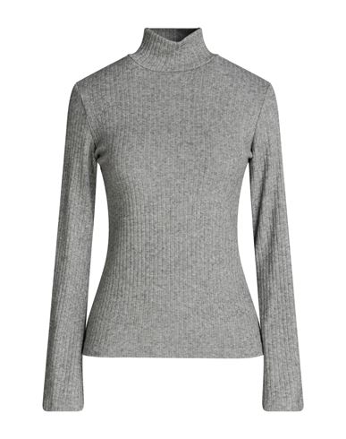 Berna Woman Turtleneck Grey Size L Viscose, Polyamide, Polyester