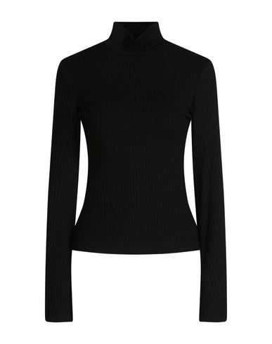 Berna Woman Turtleneck Black Size L Viscose, Polyamide, Polyester