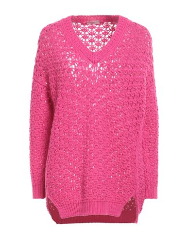 Agnona Woman Sweater Fuchsia Size Xl Cashmere In Pink