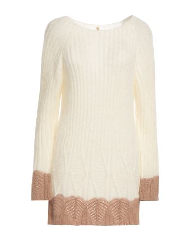 Lfdl La Fabbrica Della Lana Woman Sweater Cream Size L Acrylic, Polyamide, Mohair Wool In White