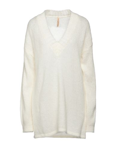 Lfdl La Fabbrica Della Lana Woman Sweater Ivory Size Xl Acrylic, Polyamide, Mohair Wool In White
