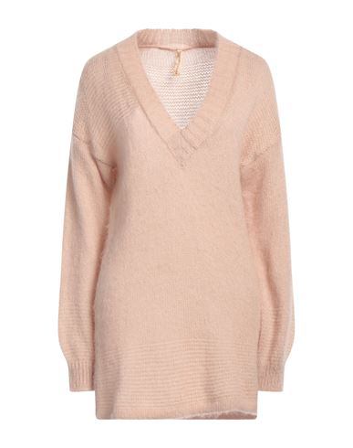 Lfdl La Fabbrica Della Lana Woman Sweater Light Brown Size M Acrylic, Polyamide, Mohair Wool In Beige