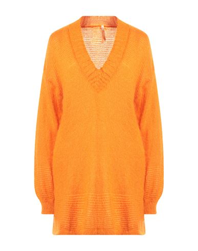 Lfdl La Fabbrica Della Lana Woman Sweater Orange Size M Acrylic, Polyamide, Mohair Wool