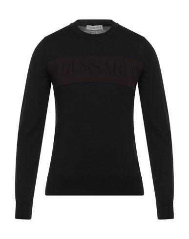Trussardi Man Sweater Black Size S Acrylic, Wool