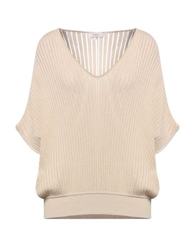 Agnona Woman Sweater Beige Size L Cashmere, Silk, Polyamide, Metallic Polyester