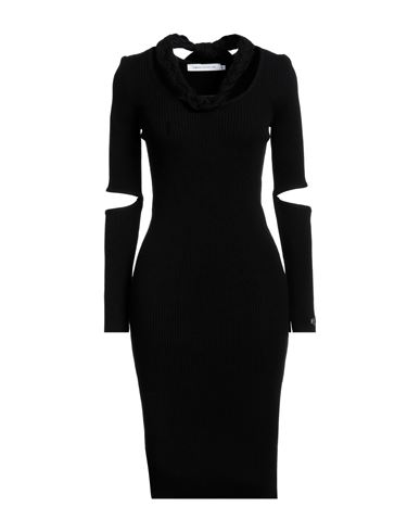 Simona Corsellini Woman Midi Dress Black Size 6 Viscose, Polyester, Polyacrylic