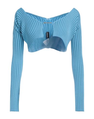 Shop Jacquemus Woman Sweater Azure Size 10 Viscose, Polyamide, Elastane, Polyester In Blue