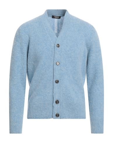 +39 Masq Man Cardigan Light Blue Size 40 Wool