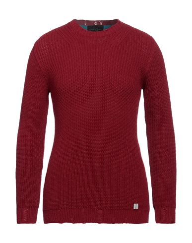 Bl.11  Block Eleven Bl.11 Block Eleven Man Sweater Burgundy Size Xxl Acrylic, Wool In Red
