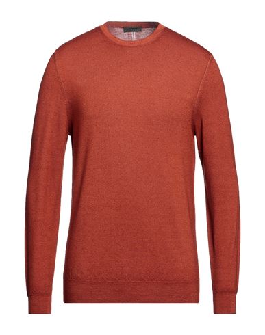 +39 Masq Man Sweater Rust Size 38 Merino Wool In Red