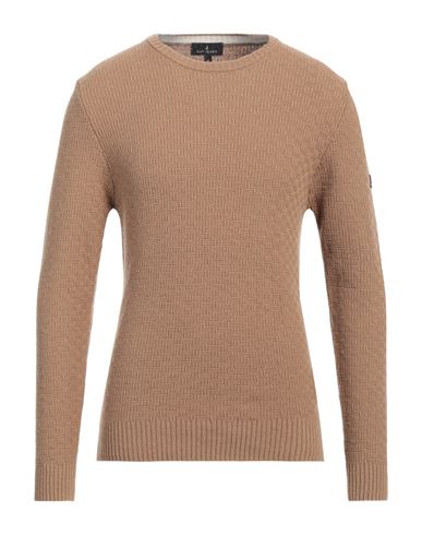 Navigare Man Sweater Camel Size Xl Wool, Recycled Polyamide In Beige