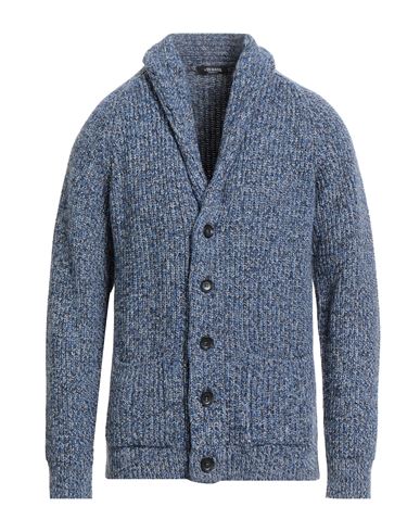 Shop +39 Masq Man Cardigan Blue Size 44 Polyamide, Wool, Viscose, Cashmere