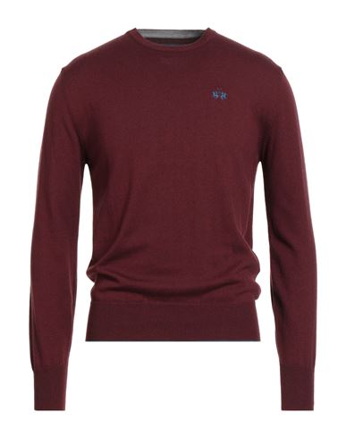 La Martina Man Sweater Burgundy Size S Acrylic, Cotton, Wool In Red