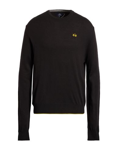 La Martina Man Sweater Black Size 3xl Acrylic, Cotton, Wool In Black