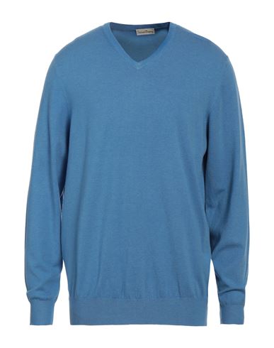 Cashmere Company Man Sweater Azure Size 36 Wool, Cashmere, Elastane In Blue