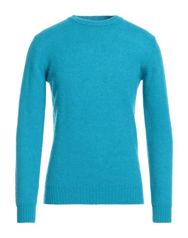 Shop Molo Eleven Man Sweater Azure Size 3xl Wool, Polyamide In Blue