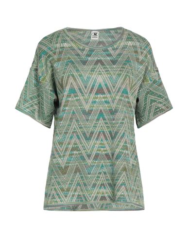 M Missoni Woman Sweater Emerald Green Size L Viscose, Wool, Metallic Fiber, Polyamide In Green