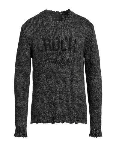 John Richmond Man Sweater Black Size L Polyester, Merino Wool, Linen