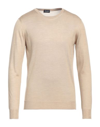 Drumohr Man Sweater Beige Size 44 Silk