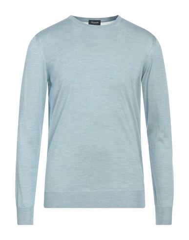 Drumohr Man Sweater Sky Blue Size 44 Silk