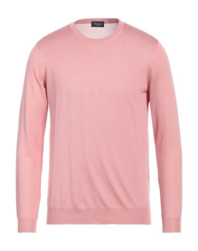 Shop Drumohr Man Sweater Pastel Pink Size 42 Silk