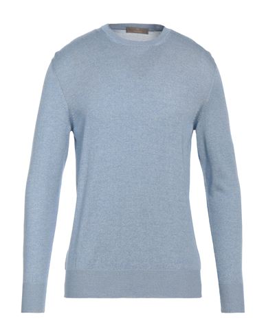 Cruciani Man Sweater Light Blue Size 42 Cashmere, Silk, Linen