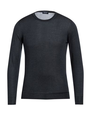 Drumohr Man Sweater Steel Grey Size 38 Silk