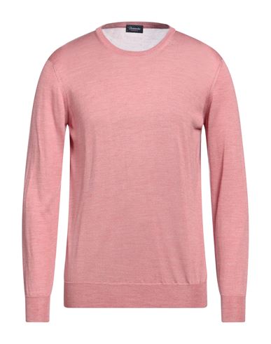 Drumohr Man Sweater Salmon Pink Size 42 Silk