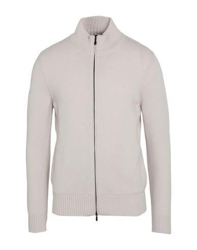 Drumohr Man Cardigan Light Grey Size 48 Lambswool In Gray