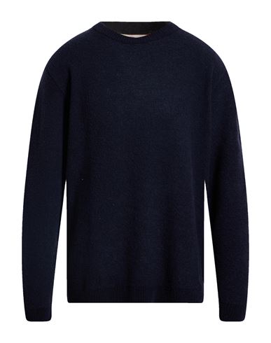 Wool & Co Man Sweater Midnight Blue Size Xxl Wool, Polyamide In Blue