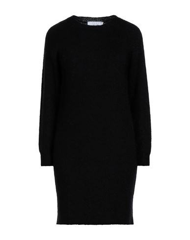 Kaos Woman Mini Dress Black Size S Acetate, Polyamide, Mohair Wool