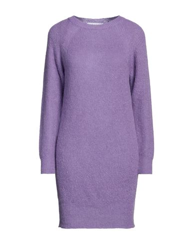 Kaos Woman Mini Dress Lilac Size M Acetate, Polyamide, Mohair Wool In Purple
