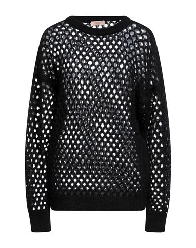 Twinset Woman Sweater Black Size M Polyamide, Mohair Wool, Wool In Black
