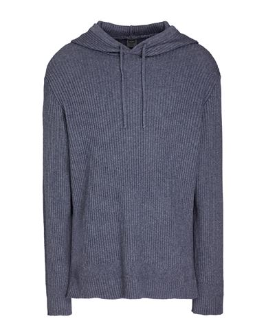 8 By Yoox Wool Blend Knit Hoodie Man Sweater Lead Size Xl Wool, Organic Cotton In Grey