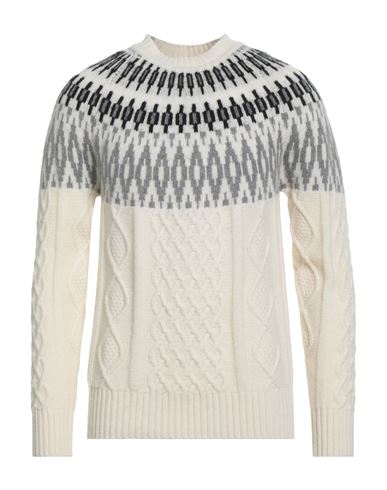 Altea Crew Neck Norvegese Cashmere Blend Sweater In White