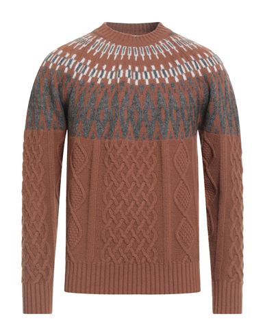 Altea Man Sweater Camel Size Xl Virgin Wool, Cashmere, Mohair Wool In Brown