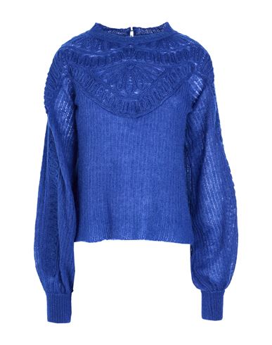 Alberta Ferretti Woman Sweater Blue Size 4 Mohair Wool, Polyamide, Virgin Wool, Elastane In Blue