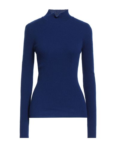 Alberta Ferretti Woman Turtleneck Blue Size 6 Virgin Wool, Cashmere