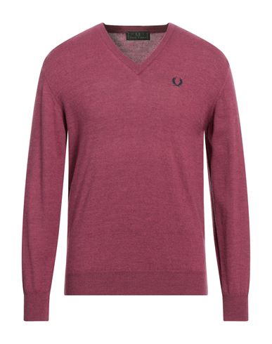 Fred Perry Man Sweater Mauve Size L Wool In Purple