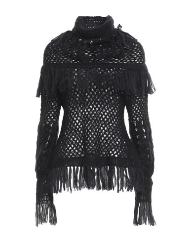 Alberta Ferretti Woman Turtleneck Black Size 6 Mohair Wool, Polyamide, Virgin Wool