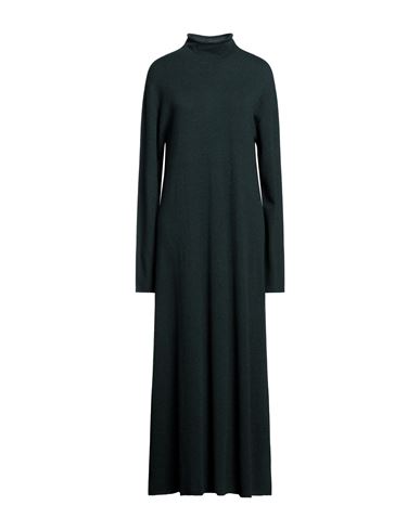 Jil Sander Woman Long Dress Dark Green Size 12 Cashmere