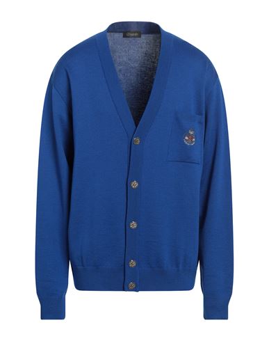 Drumohr Man Cardigan Bright Blue Size 48 Merino Wool