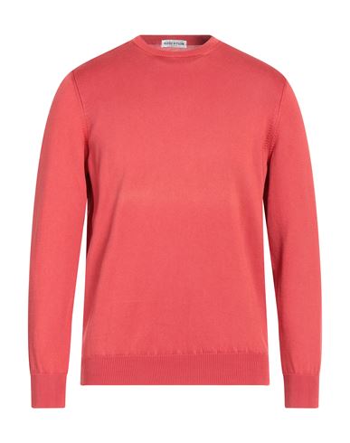 Robertson Of Dumfries Man Sweater Coral Size 44 Cotton In Red