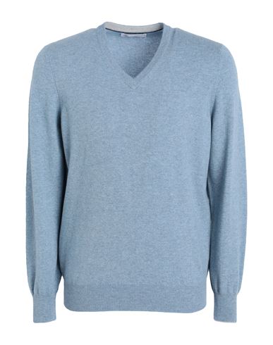 Brunello Cucinelli Man Sweater Sky Blue Size 46 Cashmere