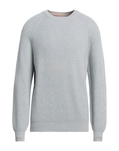 Brunello Cucinelli Man Sweater Sky Blue Size 42 Virgin Wool, Cashmere, Silk