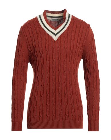Shop Daniele Alessandrini Homme Man Sweater Rust Size 38 Wool, Acrylic In Red