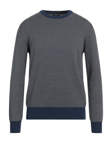 Drumohr Man Sweater Blue Size 38 Cotton